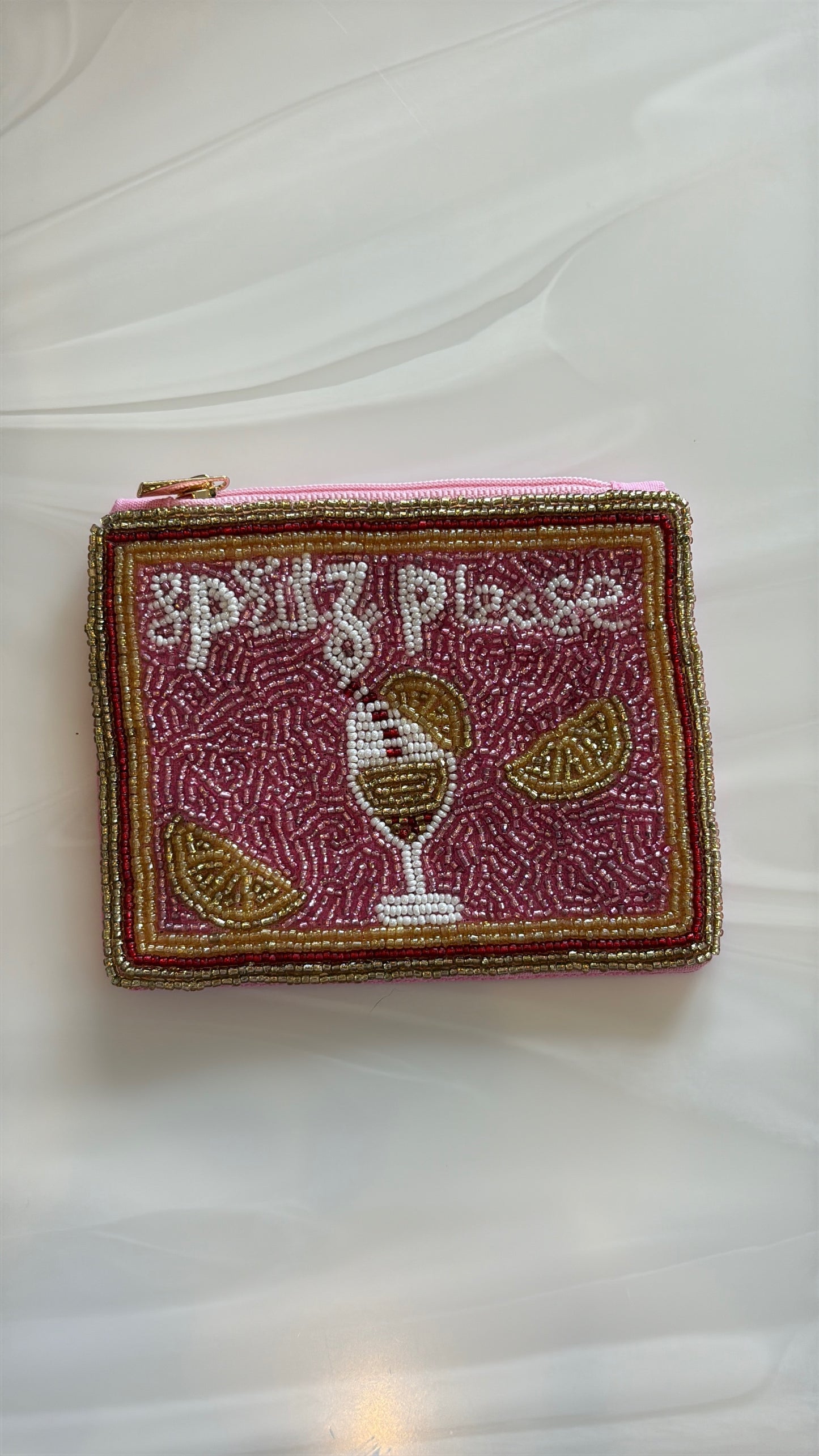 "Spritz Please" Beaded Pouch