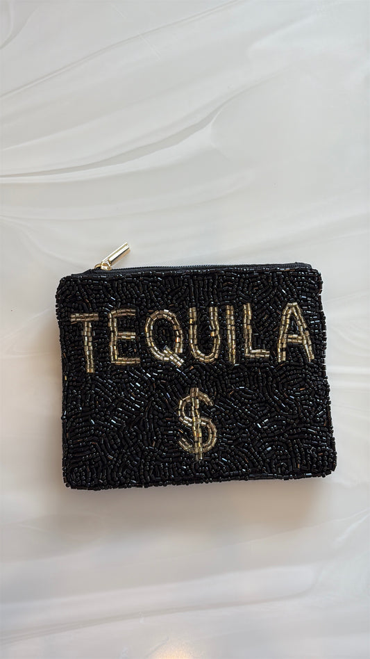 "TEQUILA $" Beaded Pouch